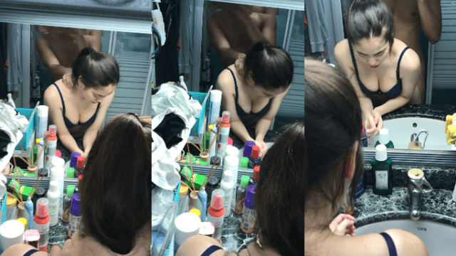 Doggy em trước gương trong nhà vệ sinh - brjggepk.co.uk